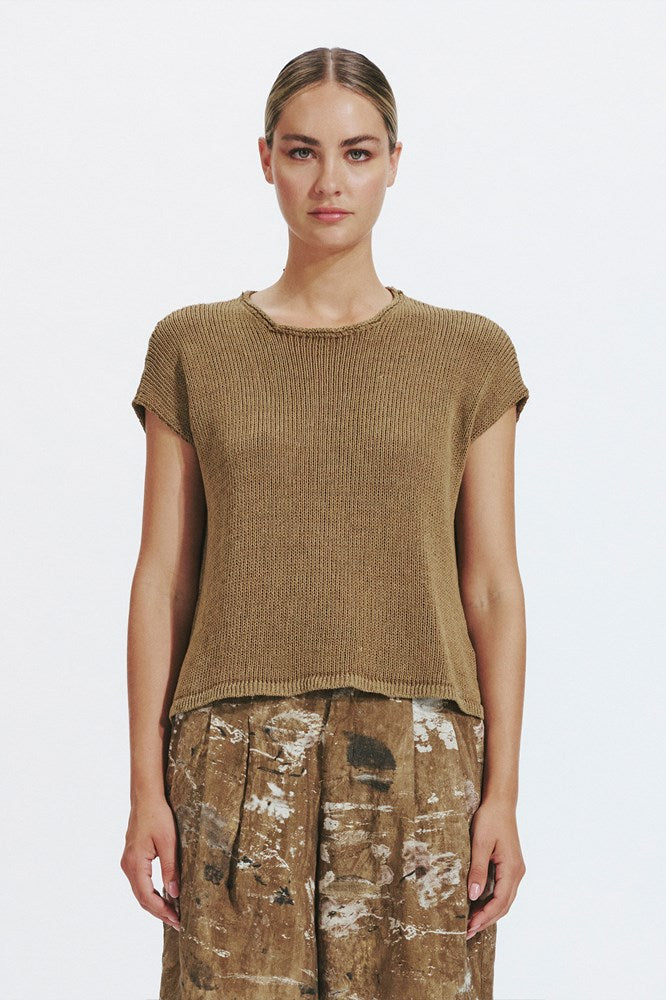 Knit Melange Tee - Mustard