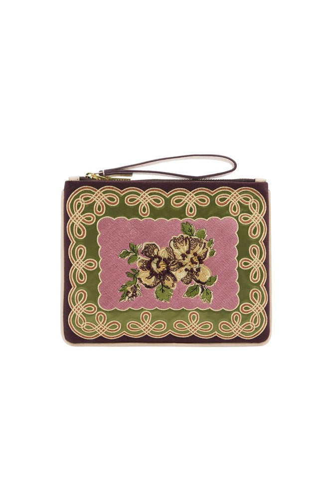 Lacey Embroidered Clutch