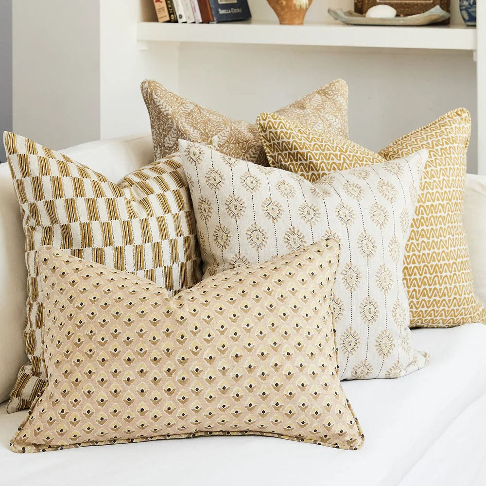 Lagos Saffron Linen Cushion