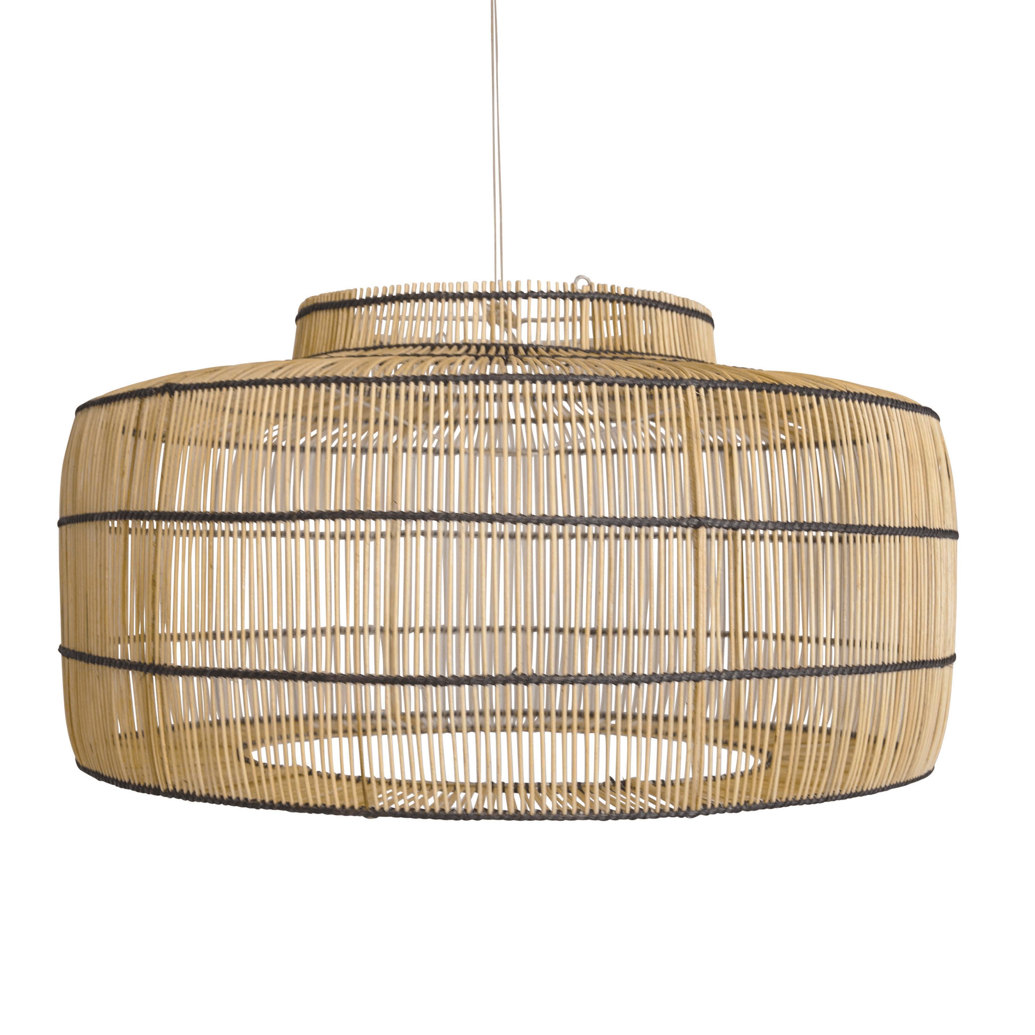 Lantern Rattan Pendant Large Natural 80cm