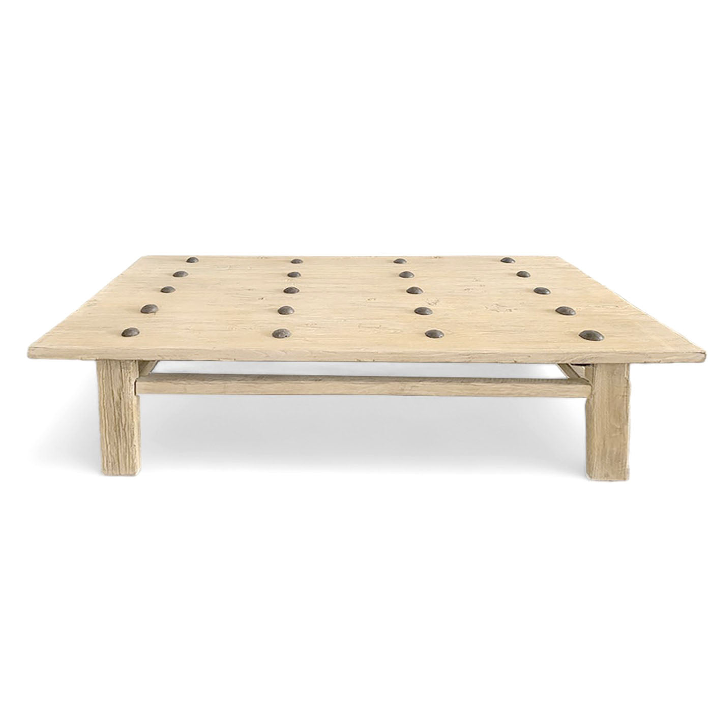 Large Elm Coffee Table with Stud Detail