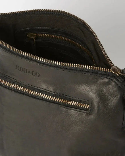 Large Essential Leather Pouch - Black