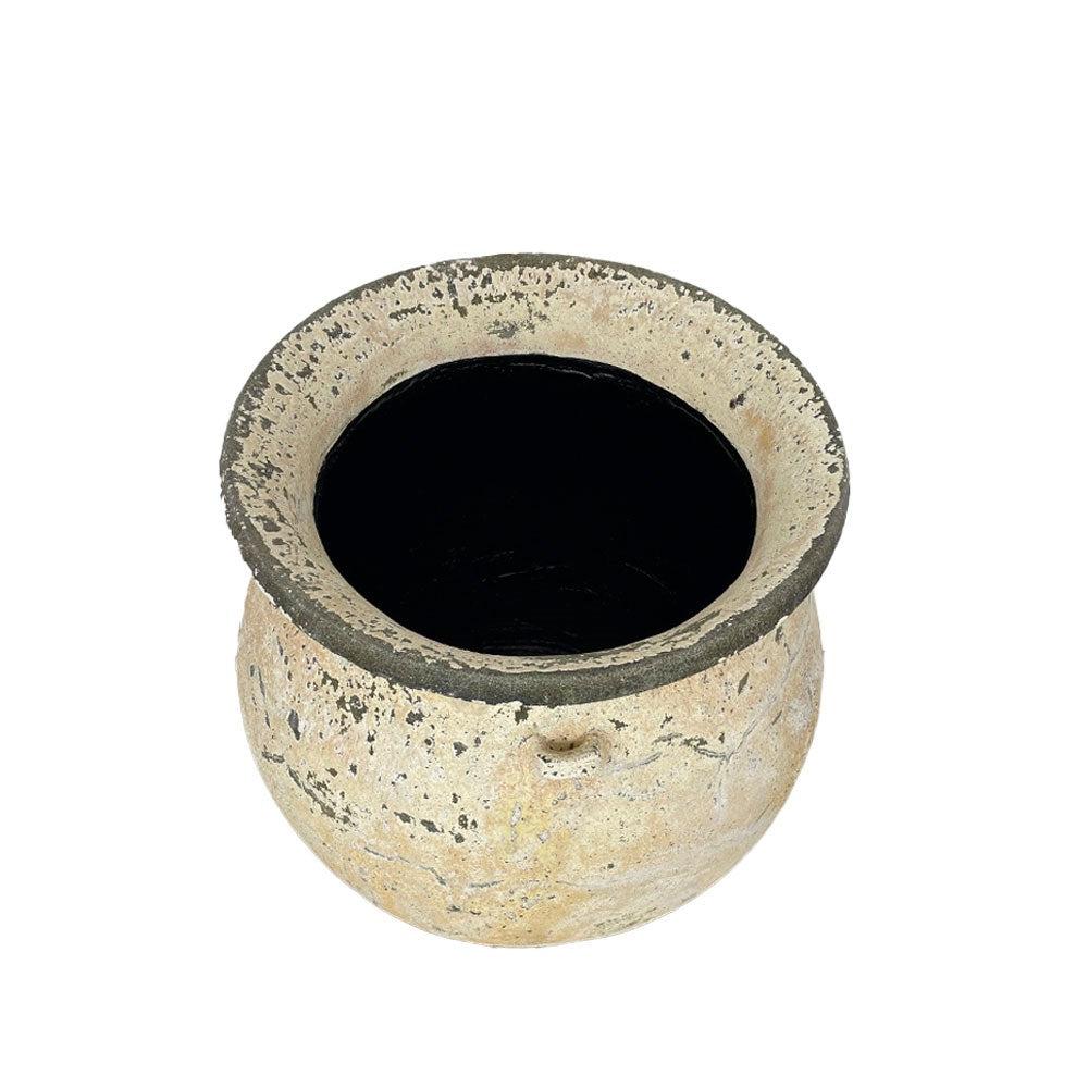 Large Rustic Terracotta Pot - Limewashed - PH029