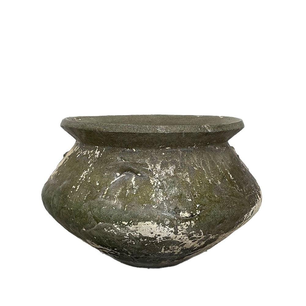 Large Rustic Terracotta Pot, Limewashed - PH032