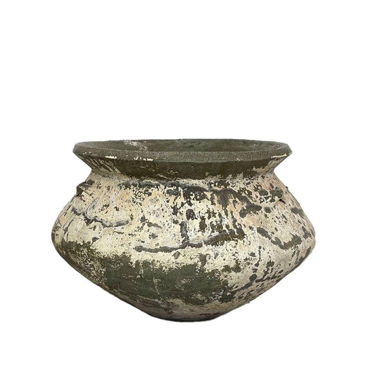 Large Rustic Terracotta Pot, Limewashed - PH032