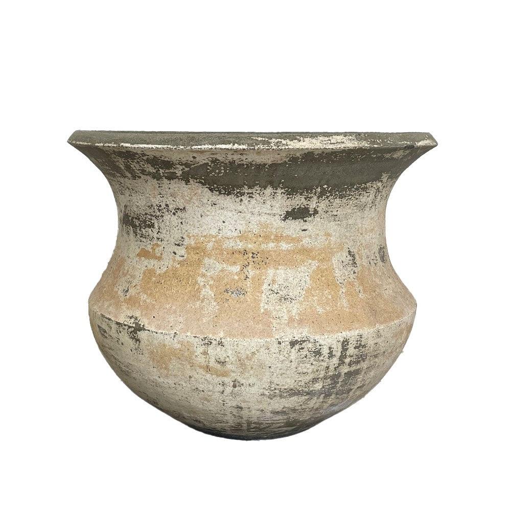 Large Rustic Terracotta Pot - Limewashed - PH38