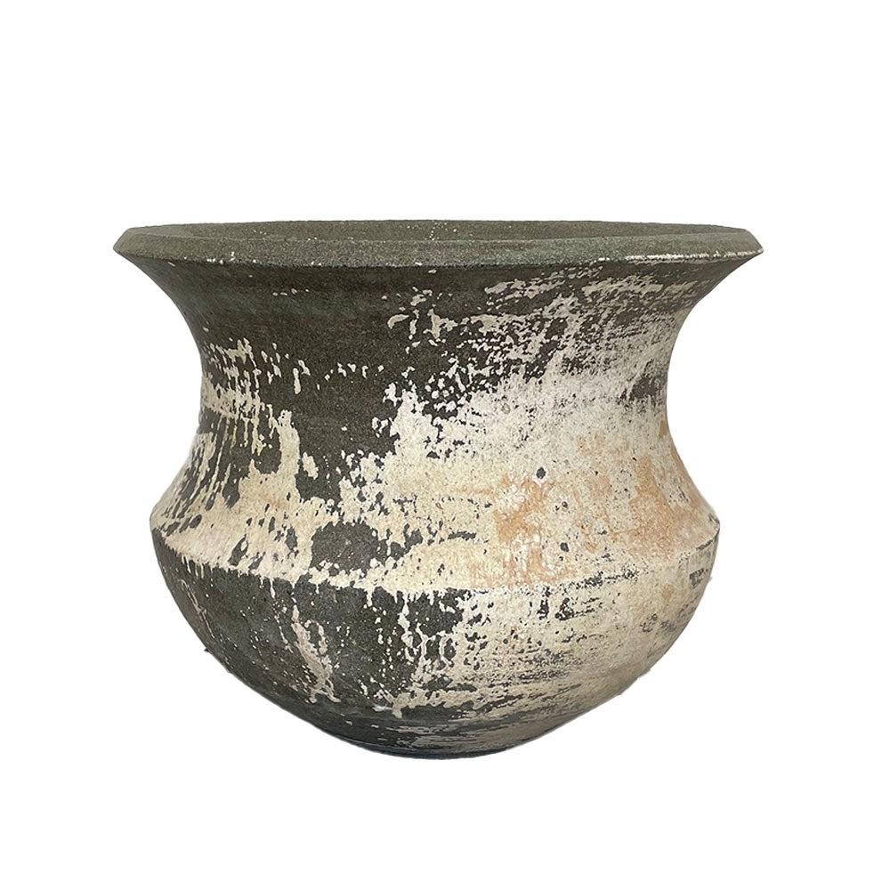 Large Rustic Terracotta Pot - Limewashed - PH38