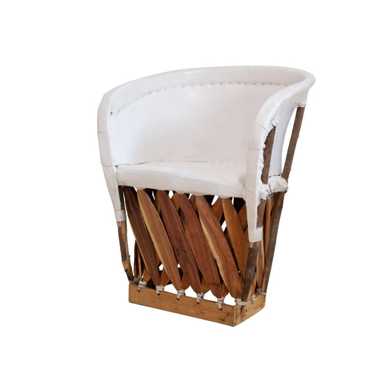 Las Playas White Mexican Equipale Dining Chair