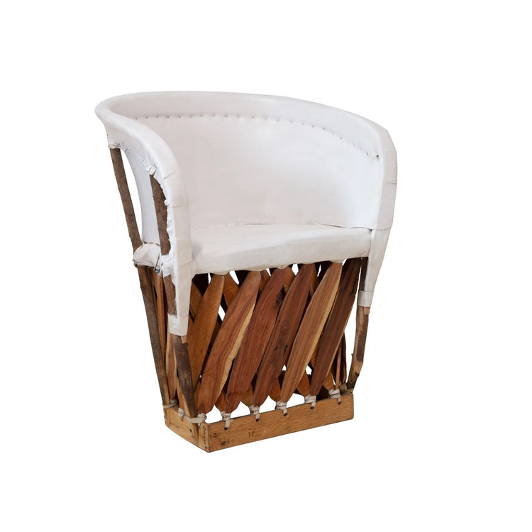 Las Playas White Mexican Equipale Dining Chair