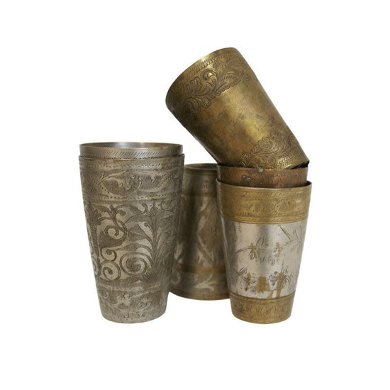 Lassi Brass Etched Cup