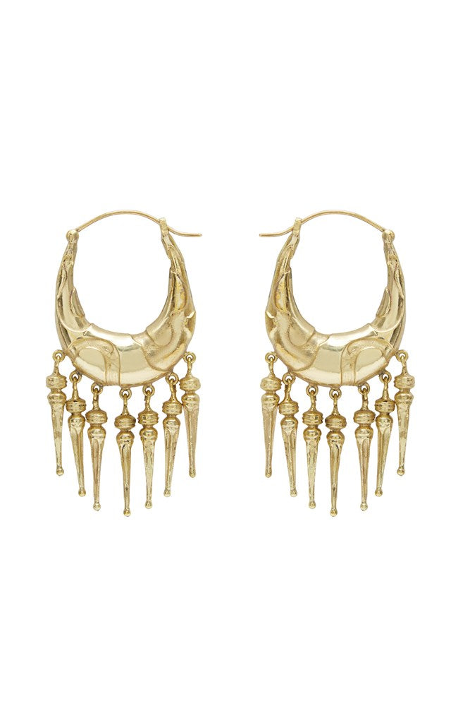 Le Jardin Spike Drop Hoop Earrings
