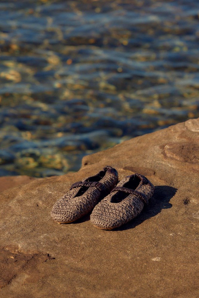 Estilo Emporio-Leila Raffia Ballet Slipper - Chocolate-Shoes-st-barts-brisbane-goldcoast-cabarita-southport