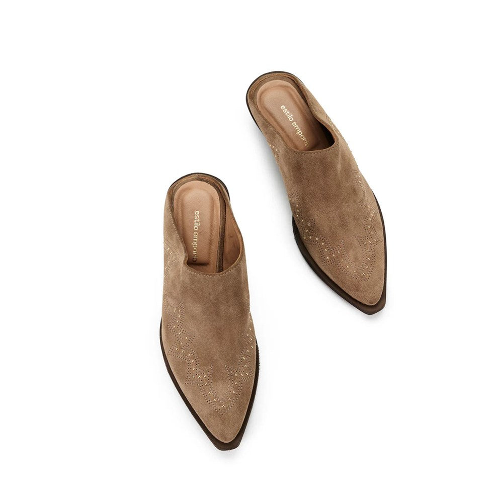 Estilo Emporio-Les Marais Mule - Camel Suede-Shoes-st-barts-brisbane-goldcoast-cabarita-southport