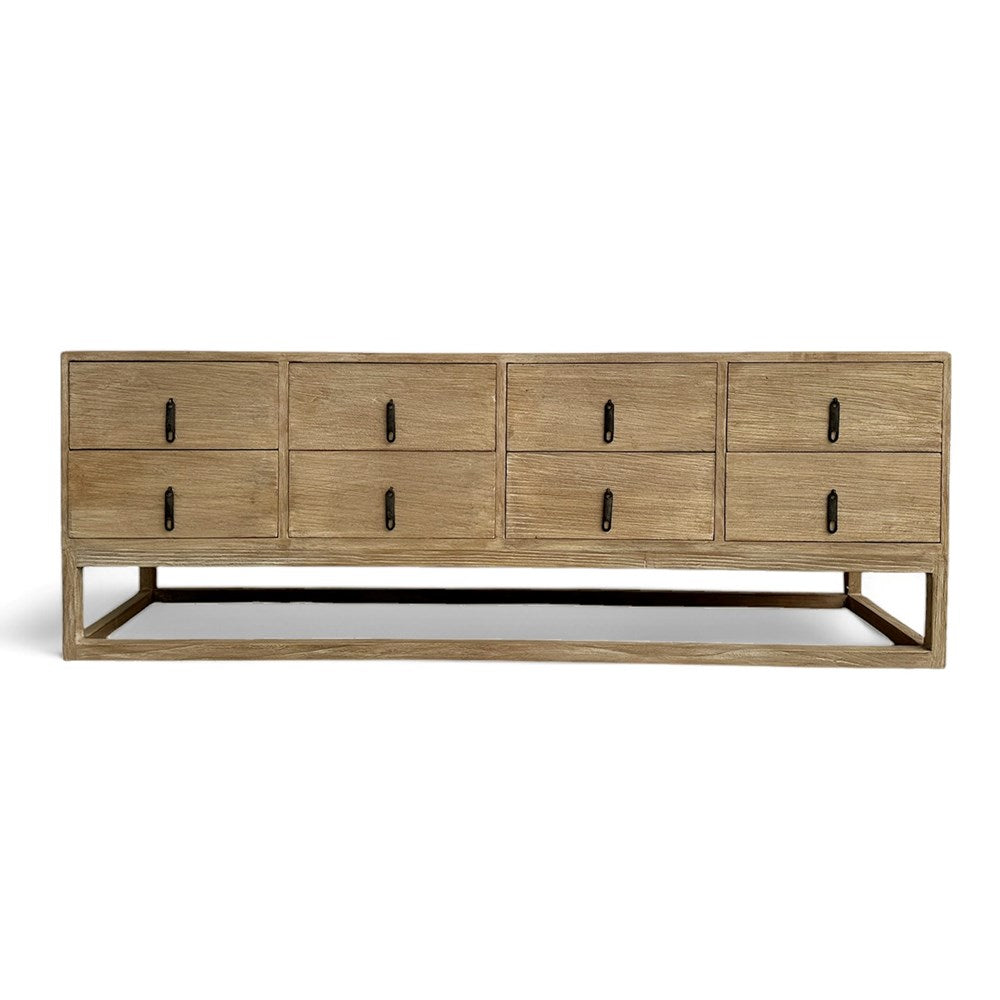 Lexon 8 Drawer Elm TV Cabinet