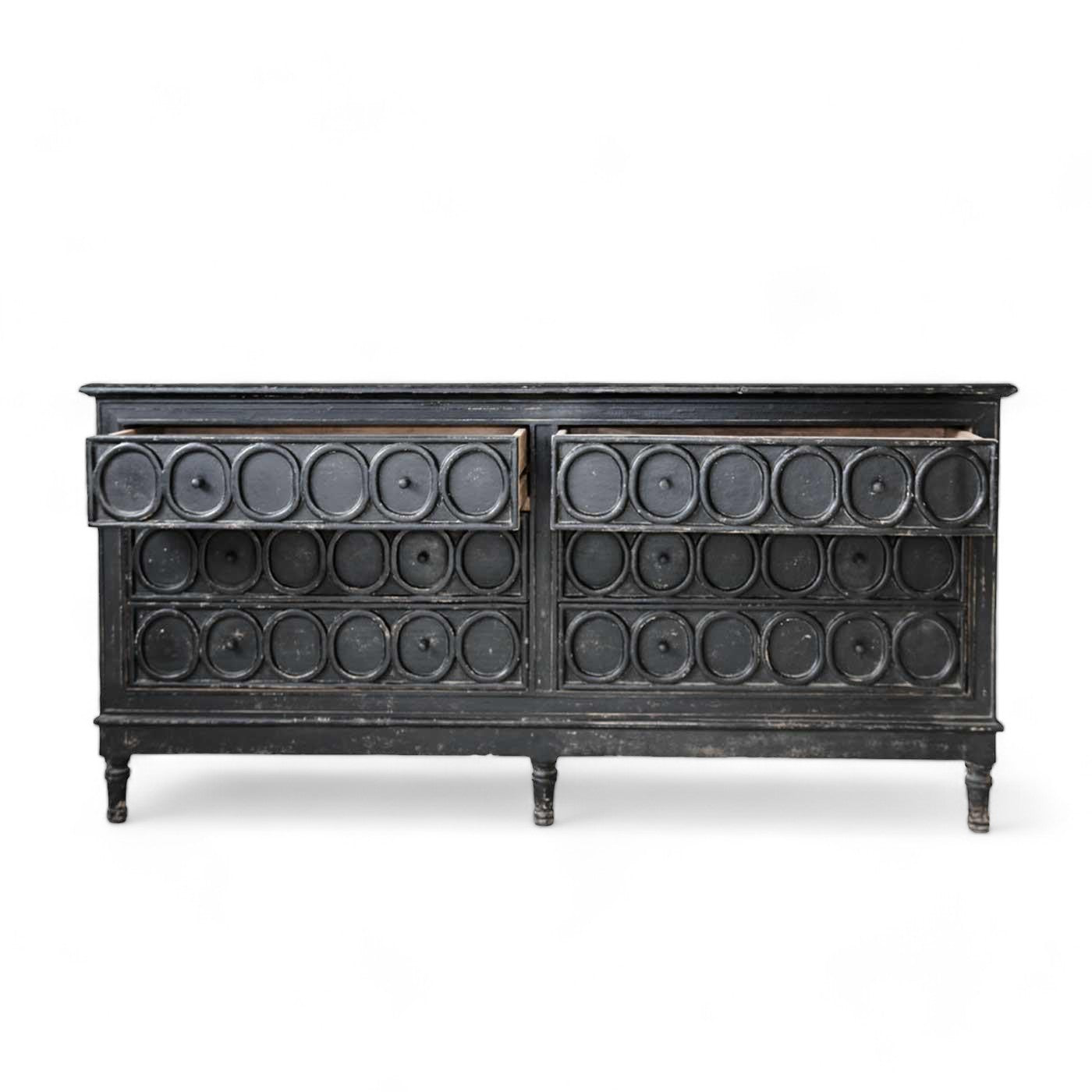 Lilli Black Rustic Elm Chest of Drawers