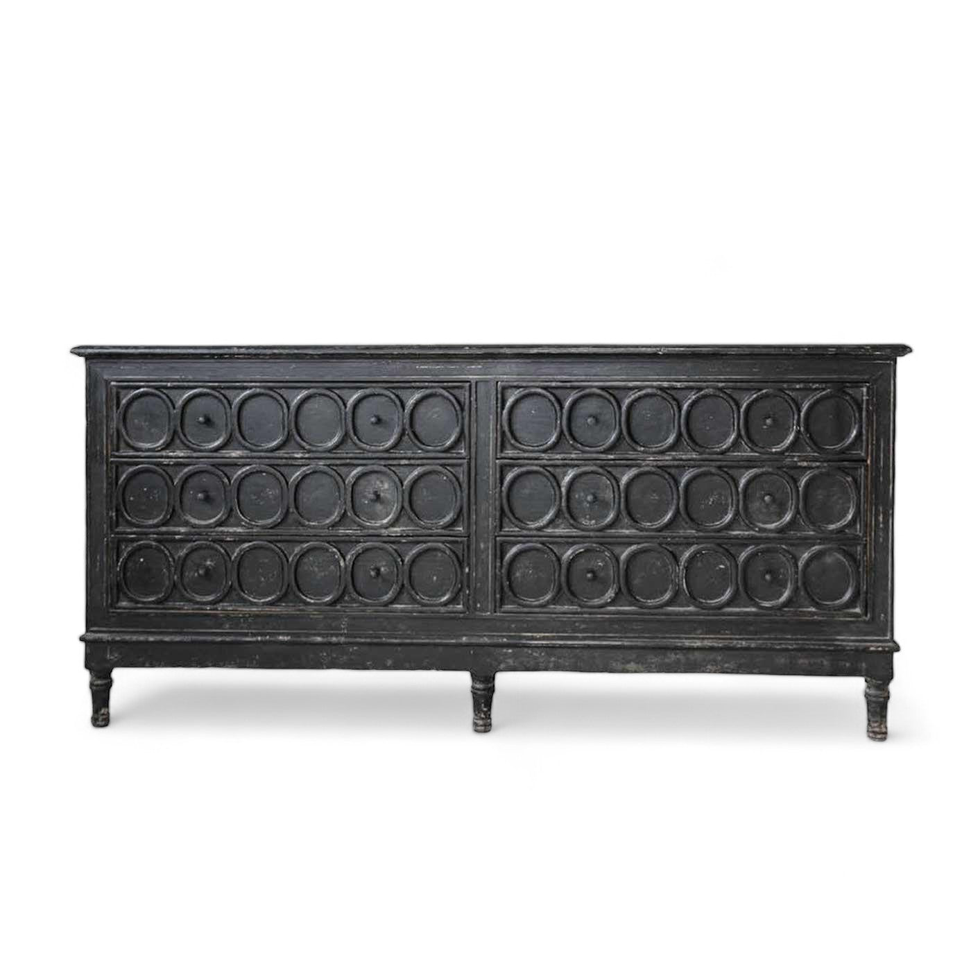 Lilli Black Rustic Elm Chest of Drawers