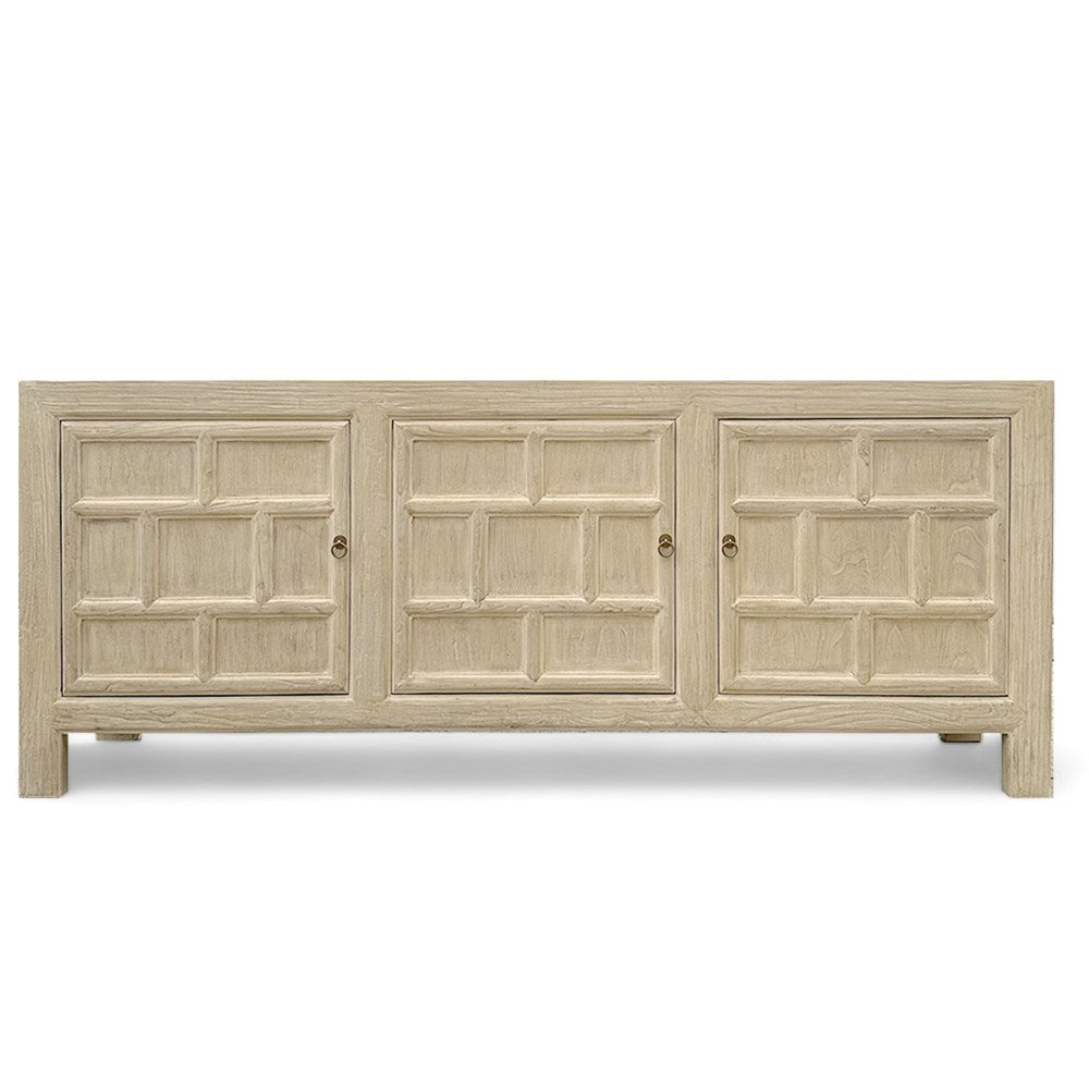 Linden Natural Elm 3 Door Cabinet