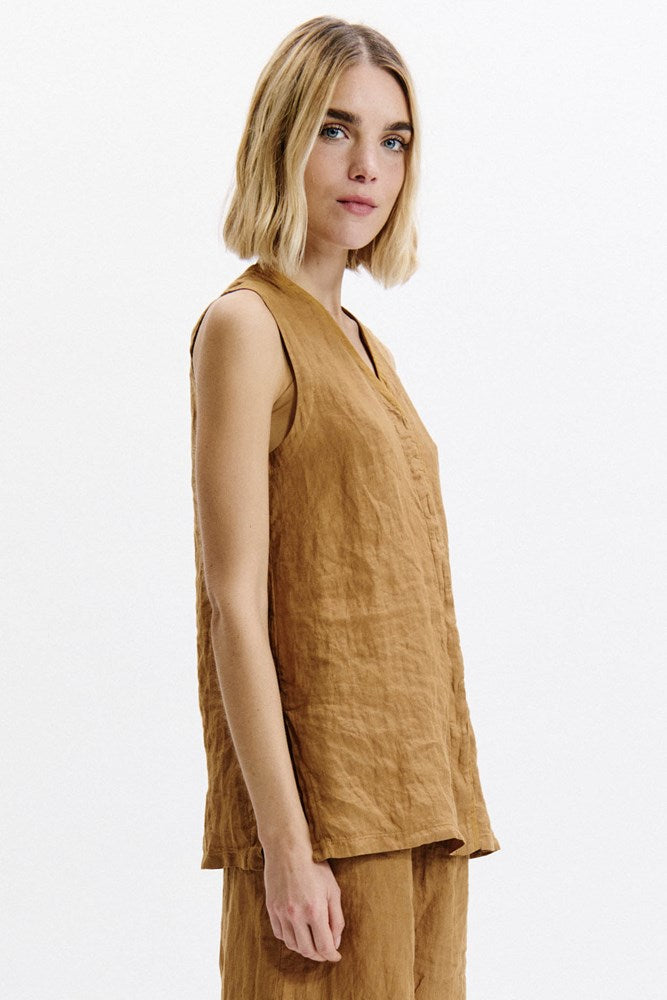 Linen Top - Rust