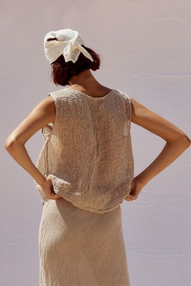 Estilo Emporio-Lino Bandana - Rete Panna-Scarf-st-barts-brisbane-goldcoast-cabarita-southport