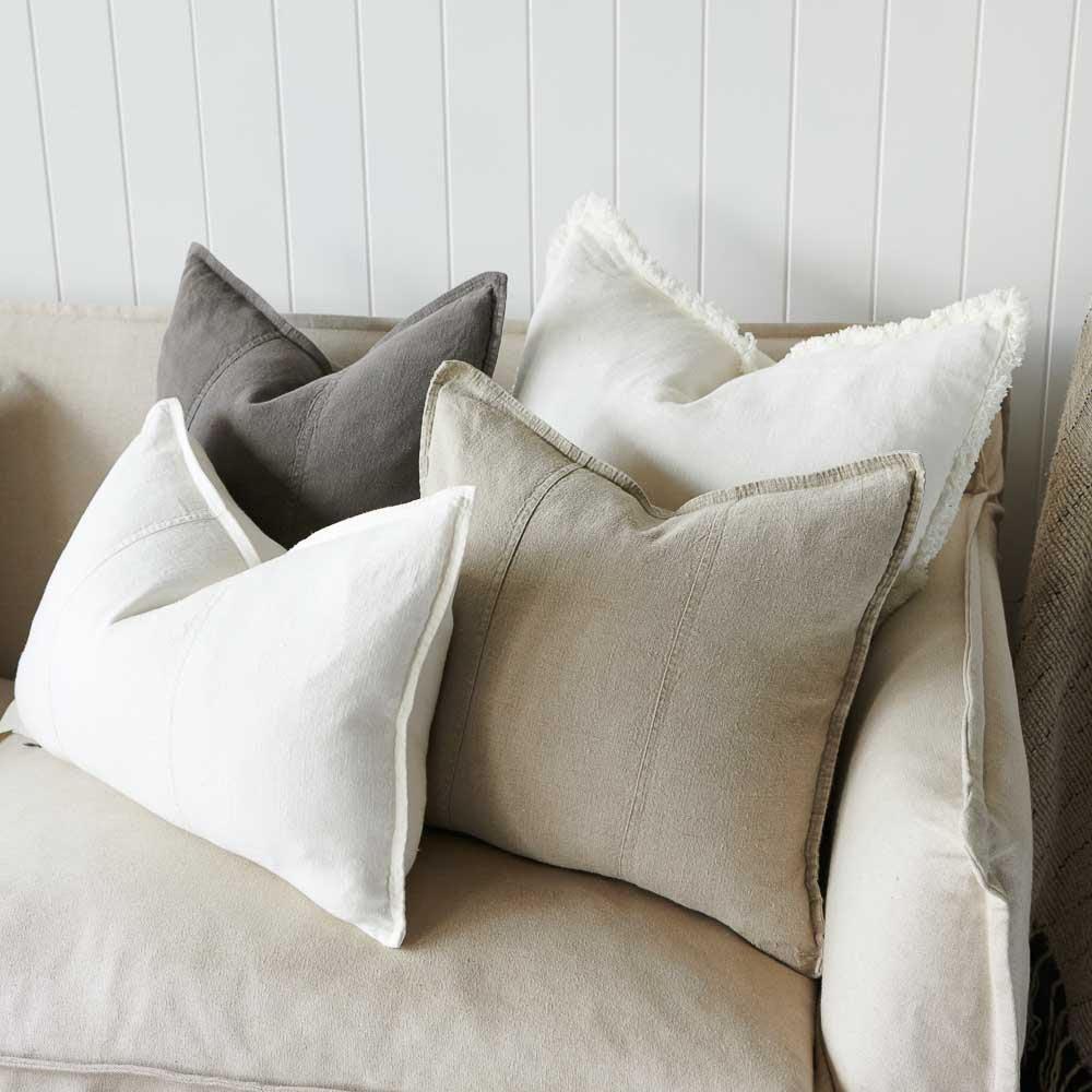 Luca Pre Washed Linen Cushion - Natural