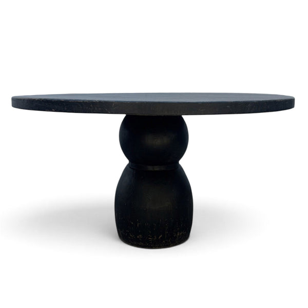 Lulu Distressed Black Round Dining Table 1.5m