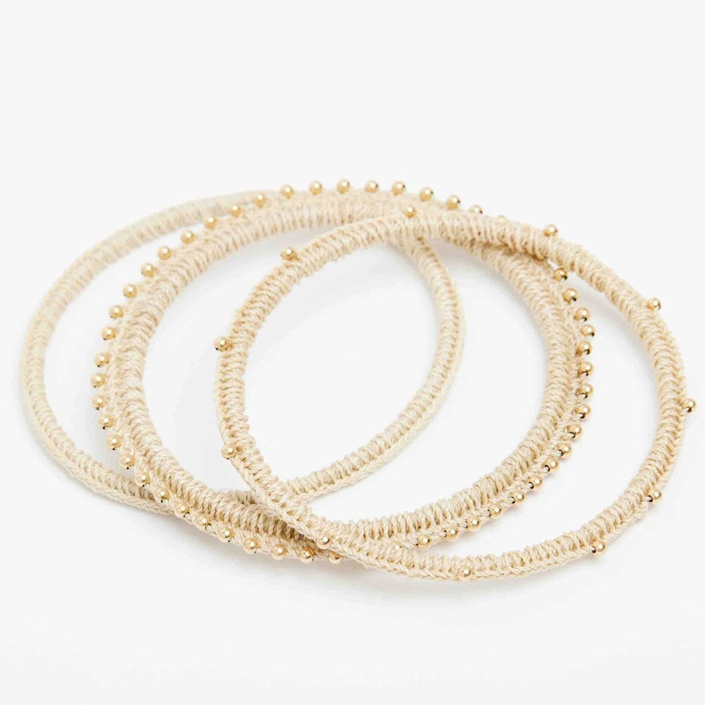 Luxe Woven Bangle Set - Gold