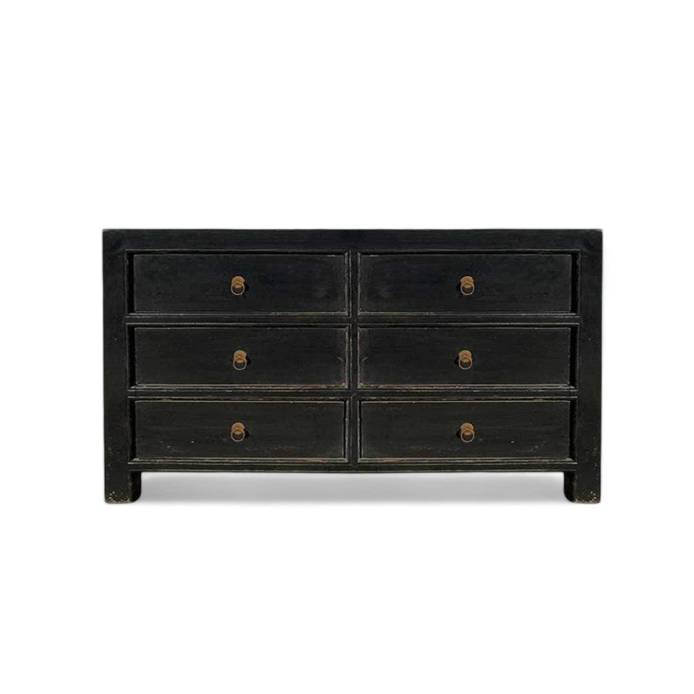 Malani Distressed Black Elm Chest of Drawers