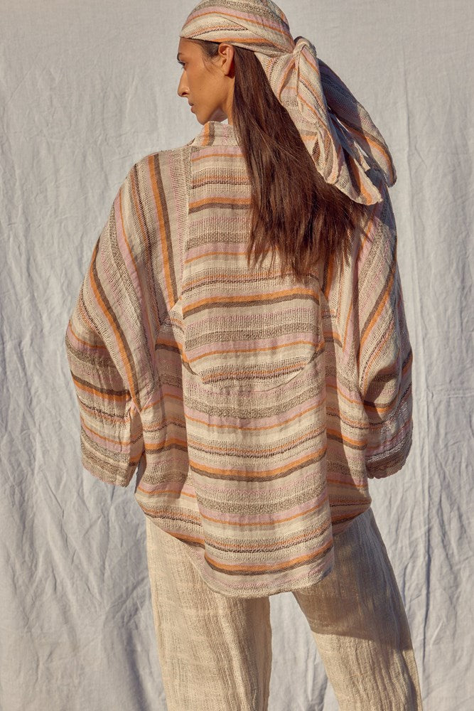 Estilo Emporio-Mantle Jacket - Fez Stripe-Jacket-st-barts-brisbane-goldcoast-cabarita-southport