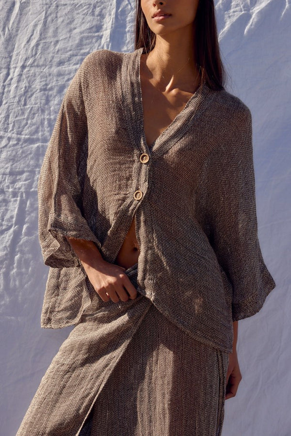 Estilo Emporio-Mantle Jacket - Rete Chocolate-Jacket-st-barts-brisbane-goldcoast-cabarita-southport