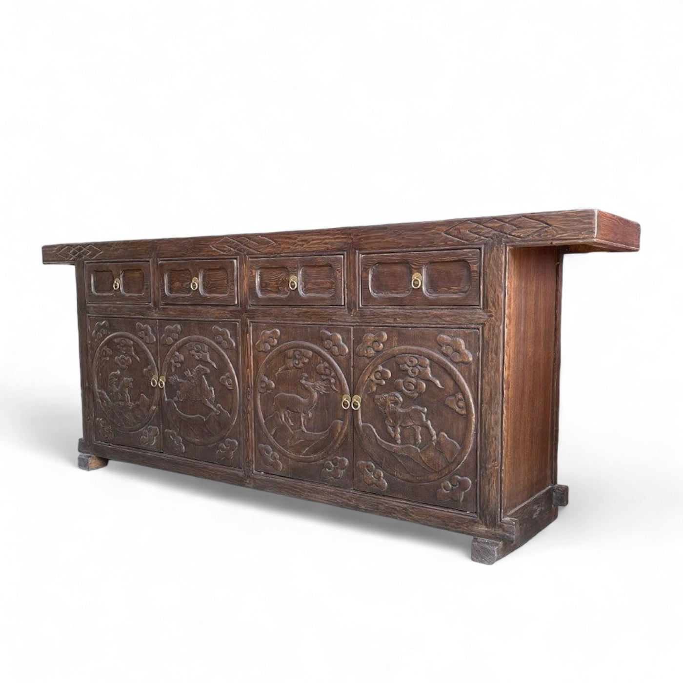 Matsuri Ornate Carved Cabinet - Walnut