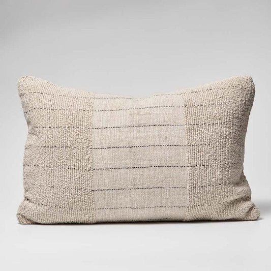 Mayla Linen Cushion - Natural/Black
