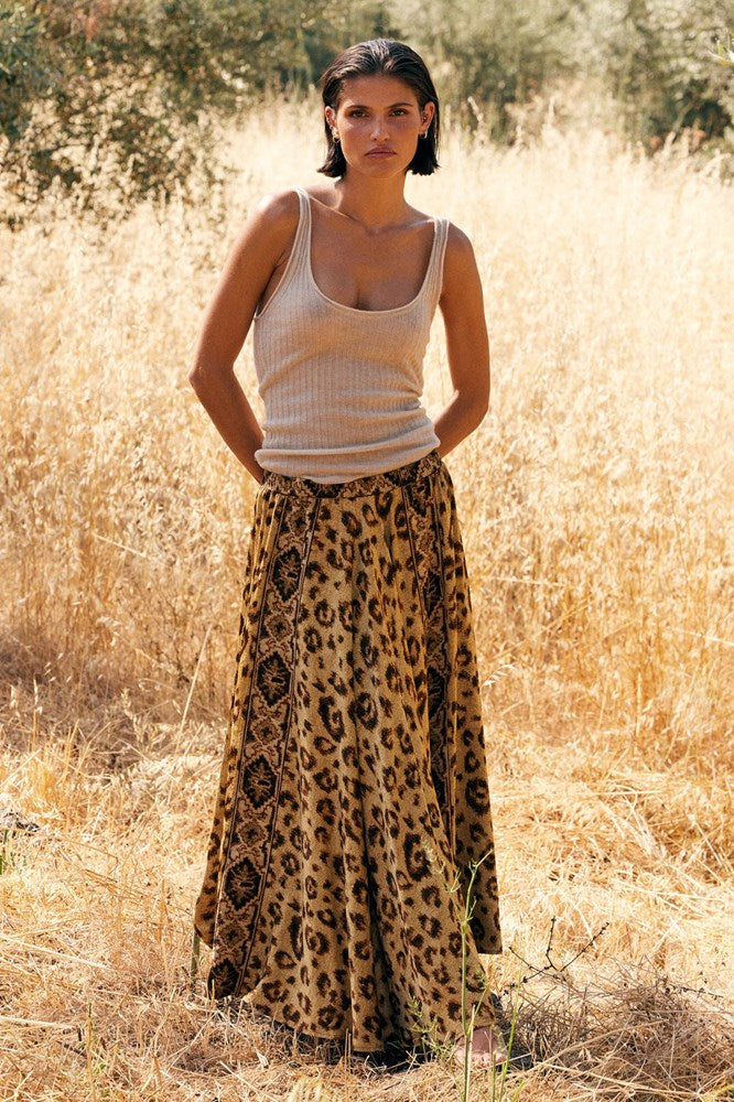 Lino Skirt - Leopard - Mes Demoiselles