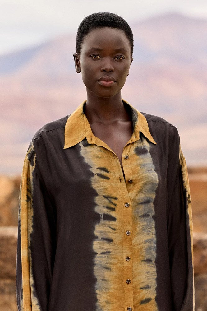 Lumelo Shirt - Blue/Ocre - Mes Demoiselles