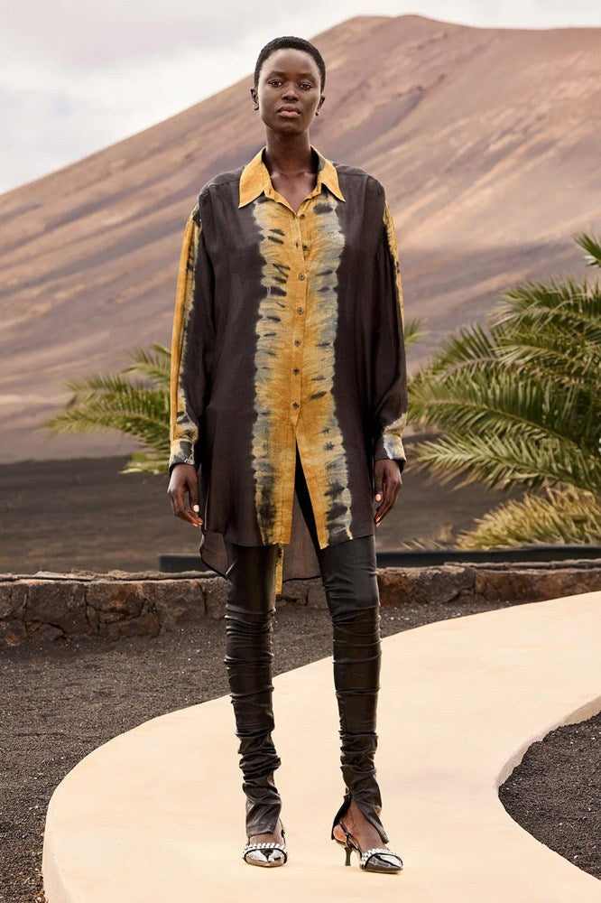 Lumelo Shirt - Blue/Ocre - Mes Demoiselles