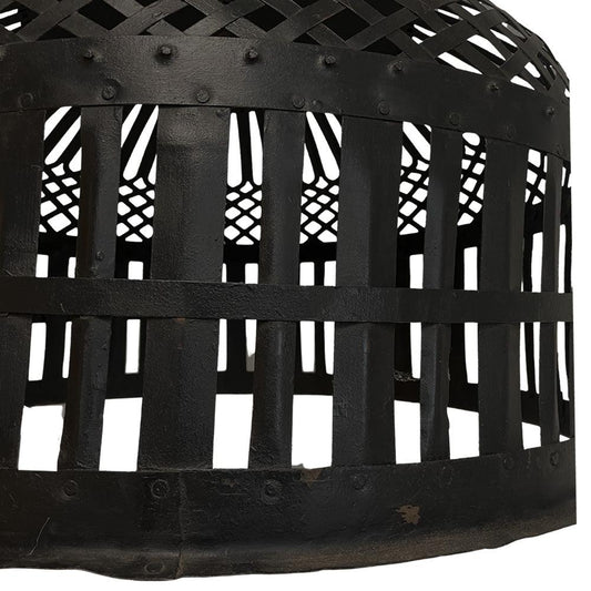 Metal Cage Pendant - Black - Large
