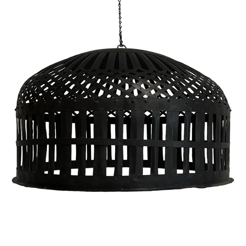 Metal Cage Pendant - Black - Large