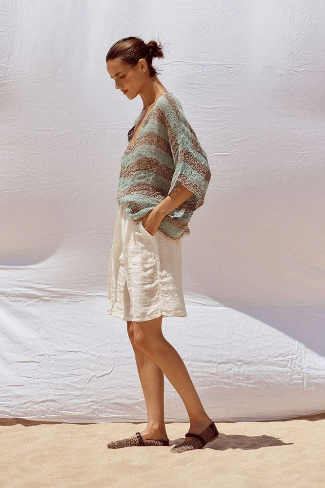 Estilo Emporio-Miramare Top - Chocolate/Turquoise-Tops-st-barts-brisbane-goldcoast-cabarita-southport