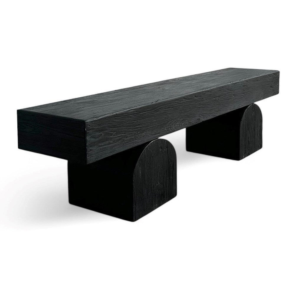 Moro Black Curved Bench