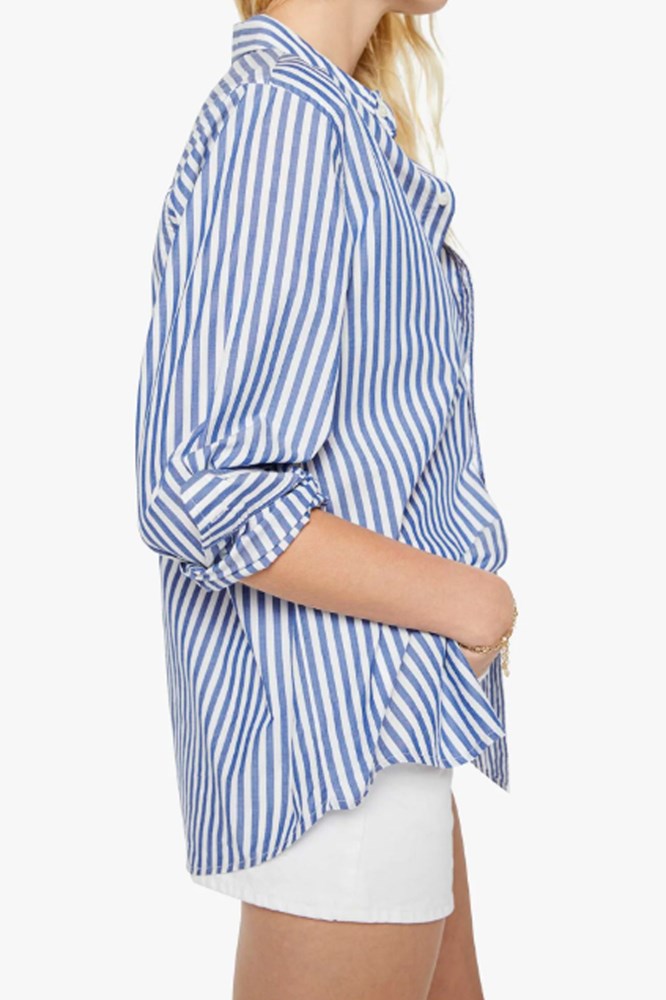 The Bestie Shirt - White and Blue Stripe - Mother