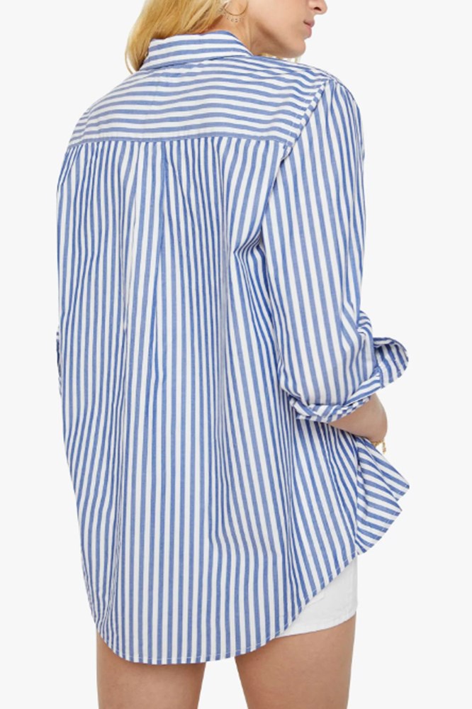 The Bestie Shirt - White and Blue Stripe - Mother