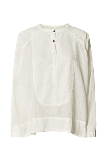 Najda Cotton Bib Shirt White
