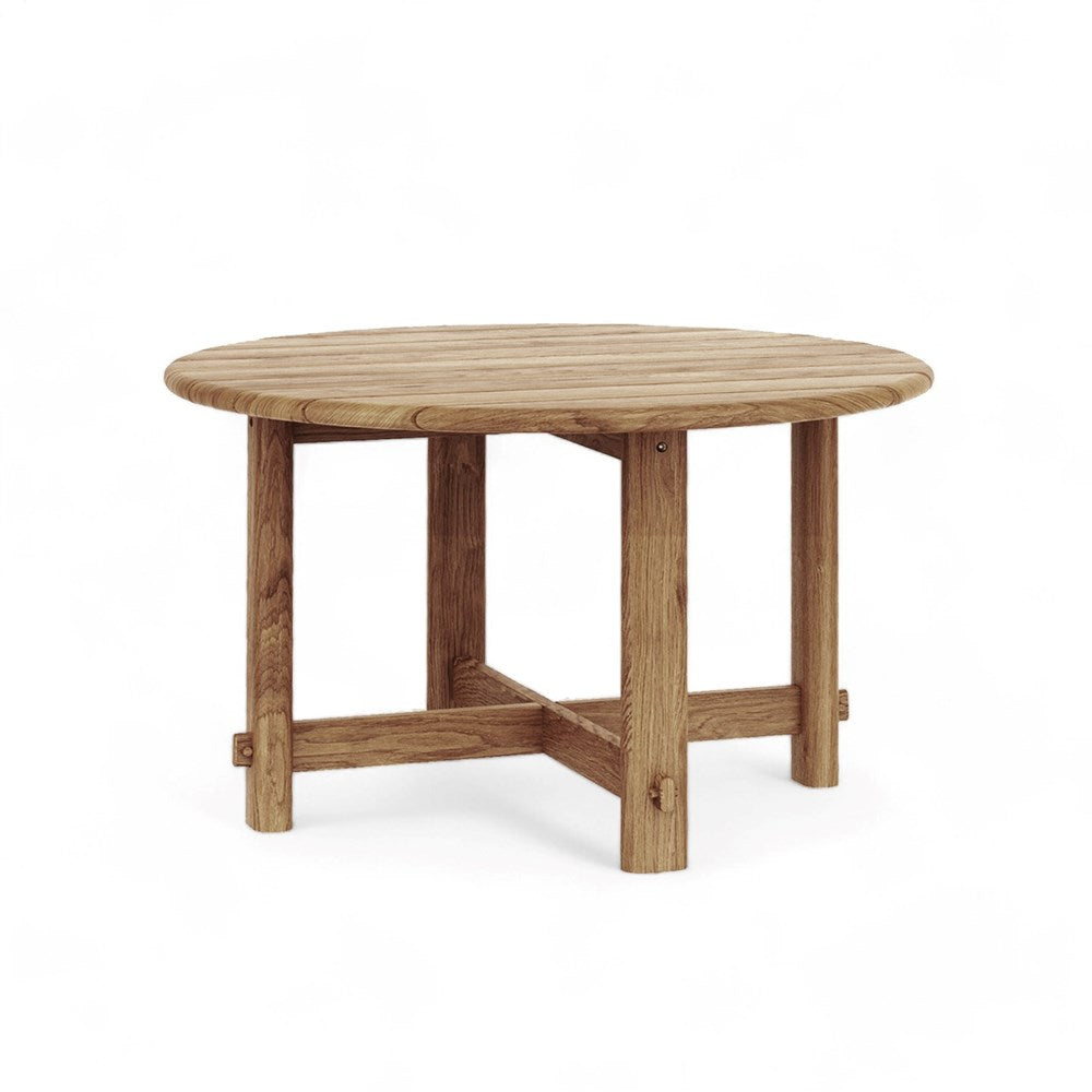 Neve Outdoor Round Teak Dining Table 120cm - Seats 4