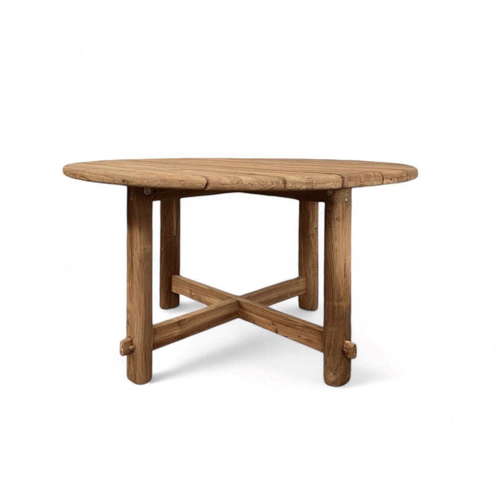 Neve Outdoor Round Teak Dining Table 120cm - Seats 4