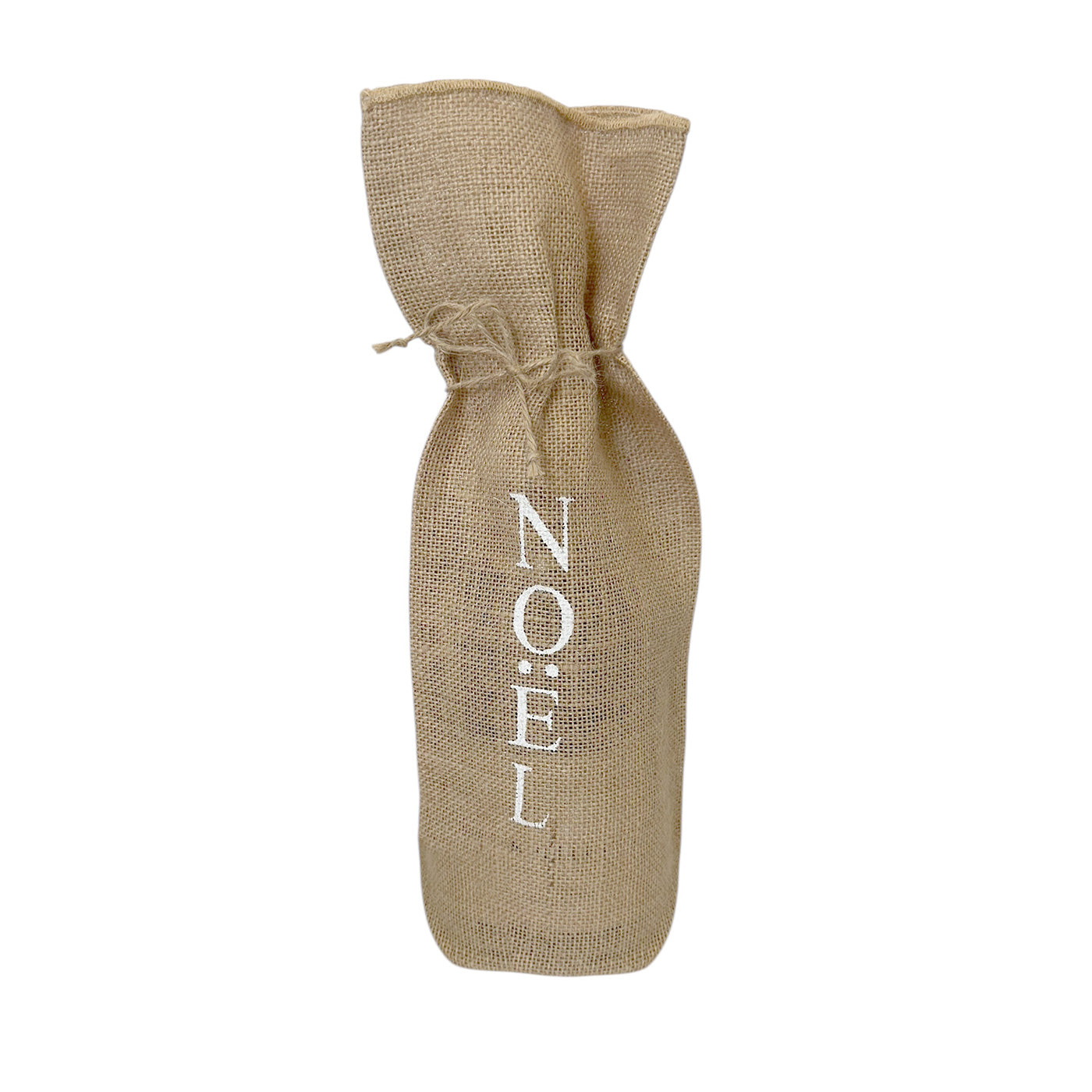 Noel Hessian Wine Gift Bag