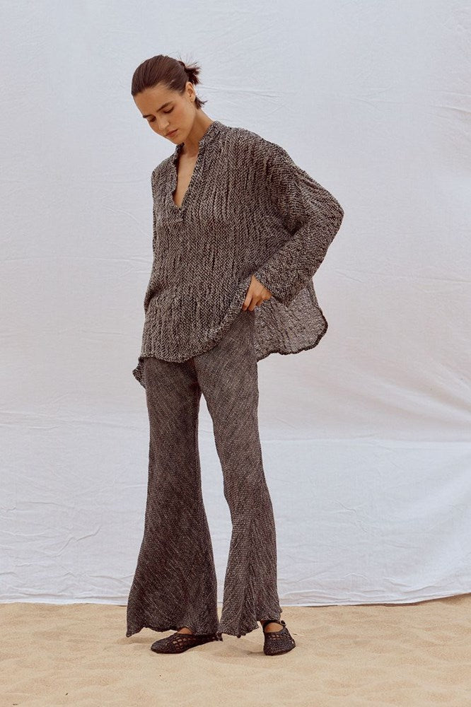 Estilo Emporio-Novo Flare Pant - Binario Black-Pants-st-barts-brisbane-goldcoast-cabarita-southport