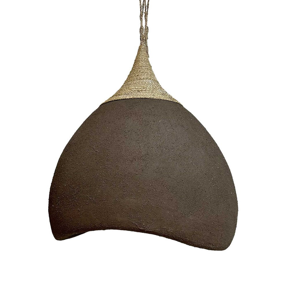 Obi Sand Dome Pendant Light - Black