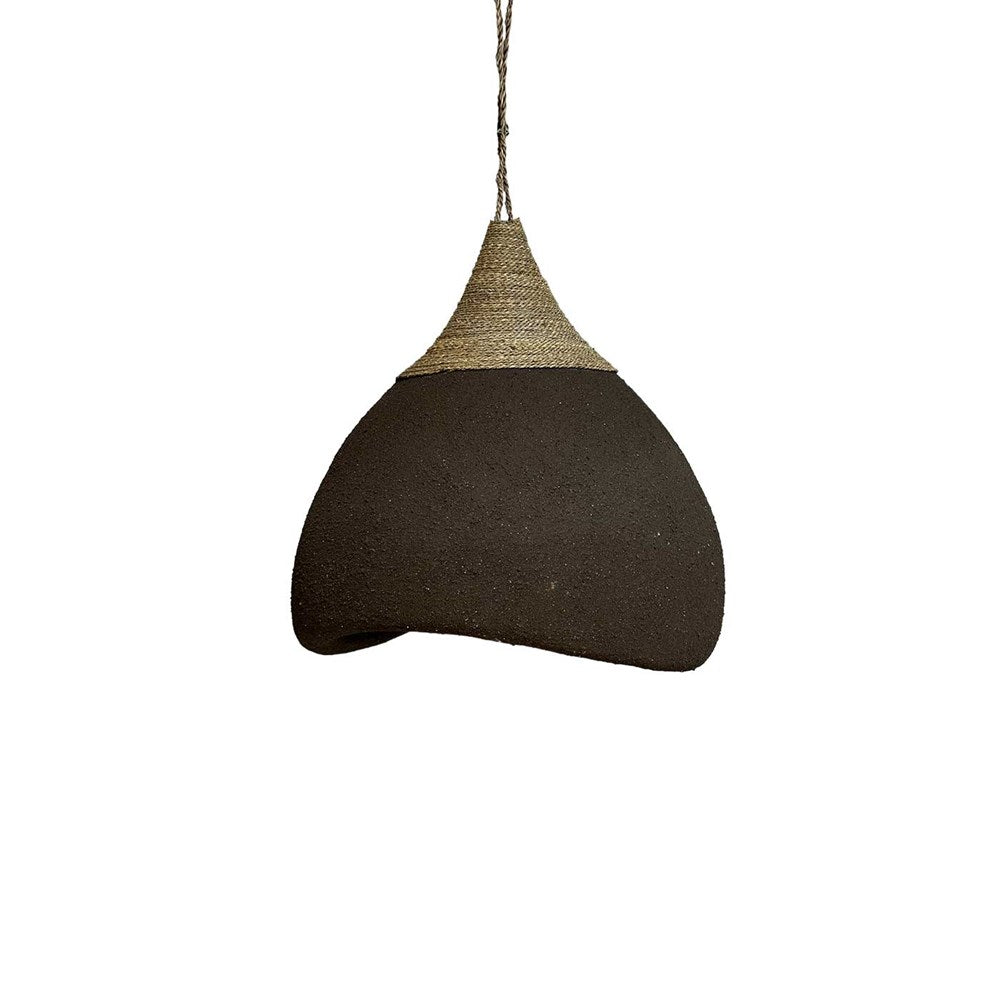 Obi Sand Dome Pendant Light - Black