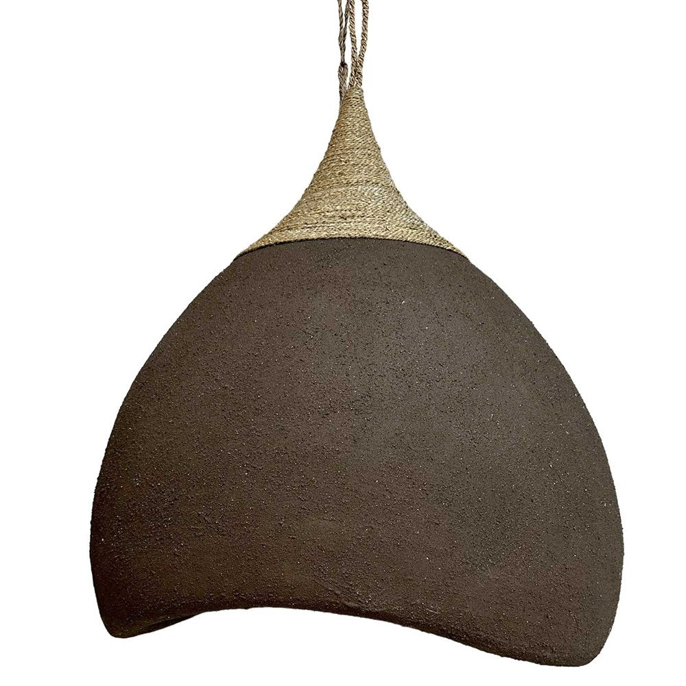 Obi Sand Dome Pendant Light - Black