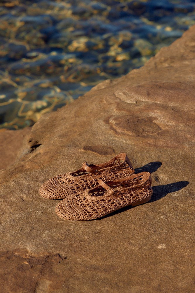 Estilo Emporio-Octavia Raffia Ballet Slipper - Hazelnut-Shoes-st-barts-brisbane-goldcoast-cabarita-southport