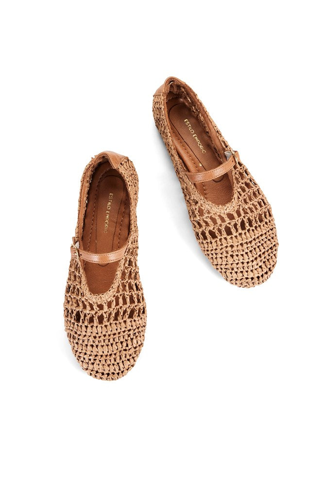 Estilo Emporio-Octavia Raffia Ballet Slipper - Hazelnut-Shoes-st-barts-brisbane-goldcoast-cabarita-southport